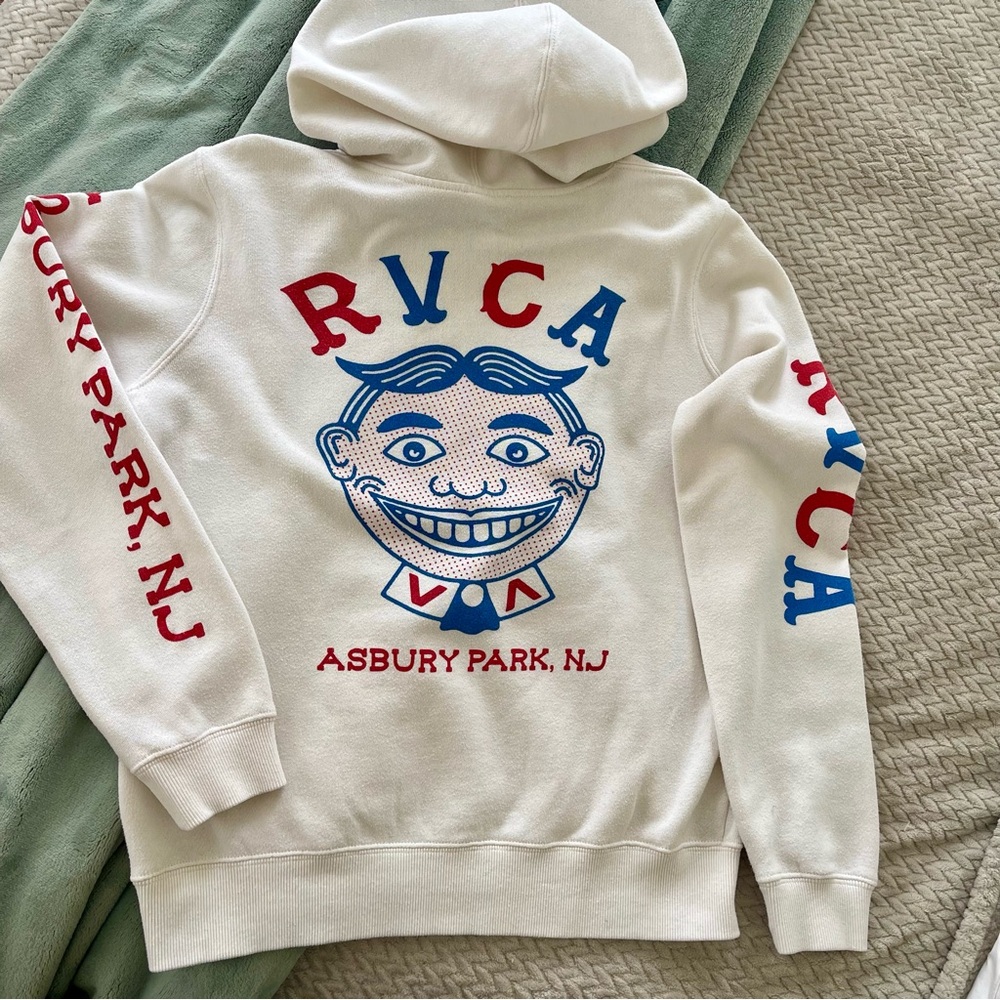 Limited Edition RVCA Cream Hoodie with Asbury Park Tillie Graphic